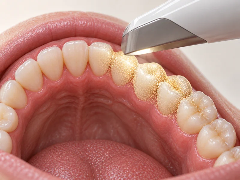 Intraoral scanner creating a digital model of an upper dental arch
